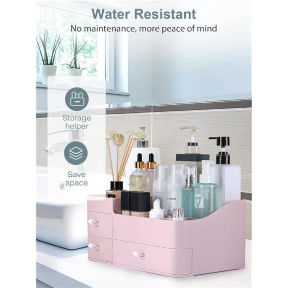 Large Makeup Organizer with Drawers Vanity Storage for Bathroom Countertop - Picture 3 of 7